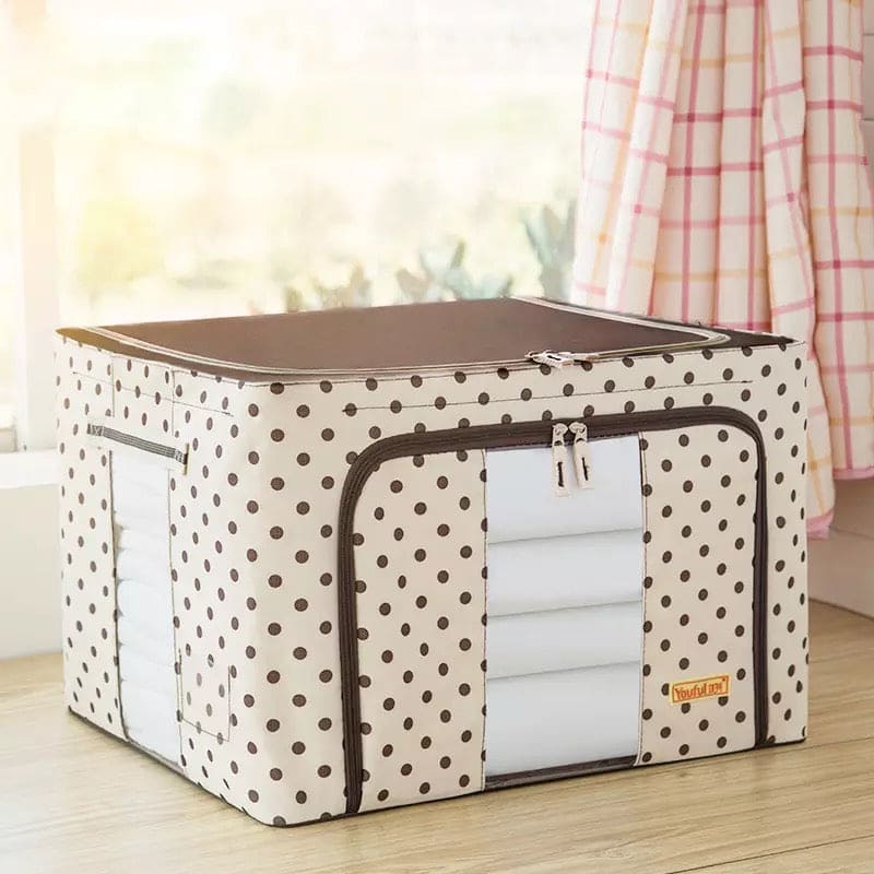 Printed Large Capacity Storage Box, Waterproof Oxford Cloth Steel Storage Box, Clothing Quilt Storage Bag Organizer, Quilt Blanket Socks Stuff Container, Portable Folding Closet Organizer Printed Large Capacity Storage Box, Waterproof Oxford Cloth Steel Storage Box, Clothing Quilt Storage Bag Organizer, Quilt Blanket Socks Stuff Container, Portable Folding Closet Organizer